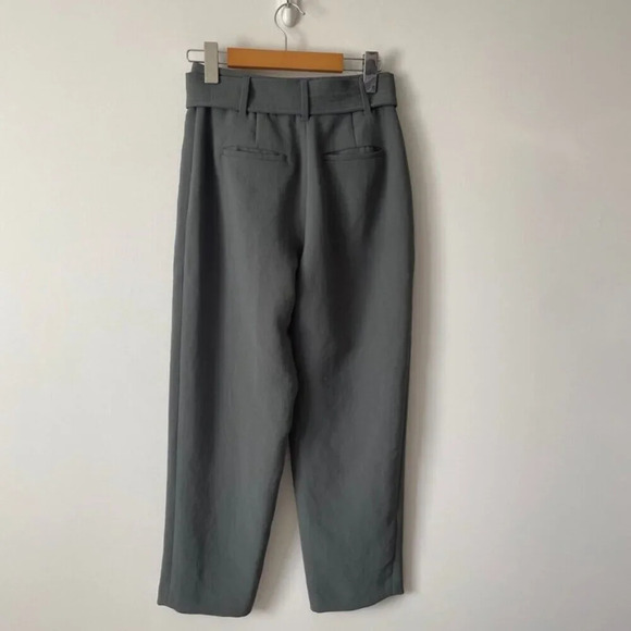 Aritzia Wilfred Tie-Front Jallade Cropped High Waisted Pant Green Size 0 - Picture 4 of 6
